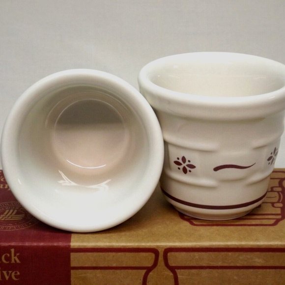 Longaberger Pottery Set of 2 Traditional Red Woven Traditions Votives New in Box - Picture 4 of 9